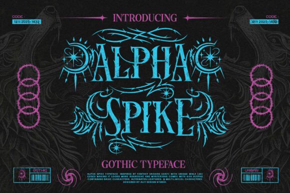 Alpha Spike: A Neo-Gothic Font for Dark Design