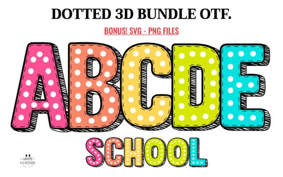 Dotted 3D Rainbow: A Playful Font for Creative Projects