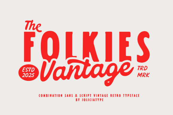 Folkies Vintage Font Duo: Bold Sans & Rugged Script