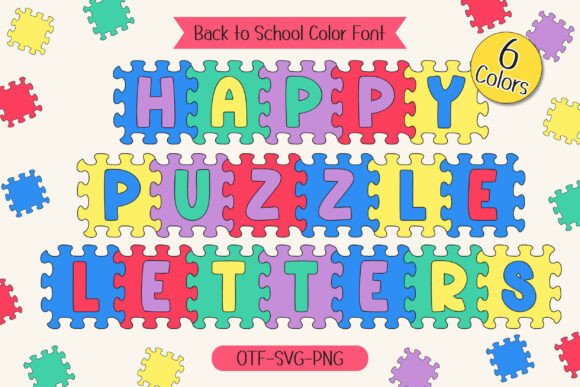 Happy Puzzle: A Fun, Colorful Font for Learning & Play