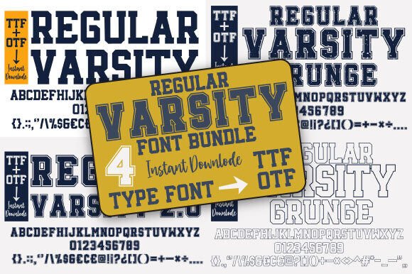 Regular Varsity: The Bold Font for Sports & College Designs