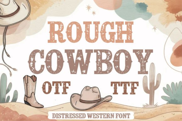 Rough Cowboy: A Bold, Distressed Western Display Font