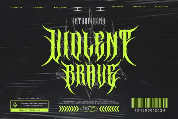 Violent Brave: Commanding Modern Brutalism Typeface